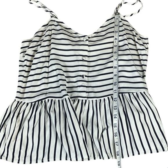 Cupcakes and Cashmere Peplum Tank Top Size Large Blue White Striped Casual - Picture 7 of 9